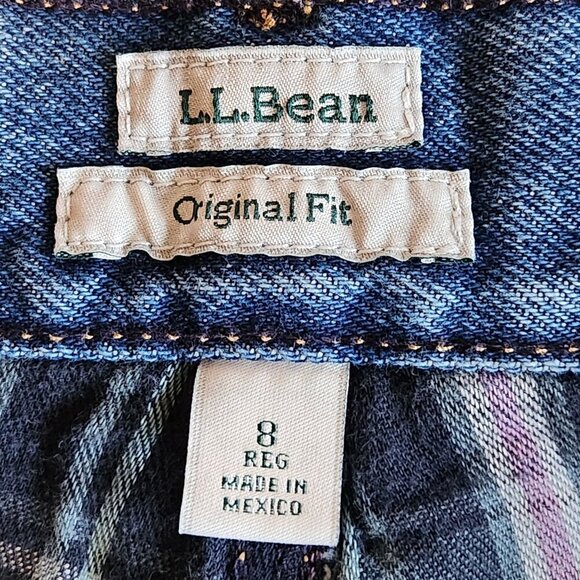 L.L. Bean Jeans Womens 8/R Dark Wash Original Fit Flannel High Waist 100% Cotton - Picture 4 of 7